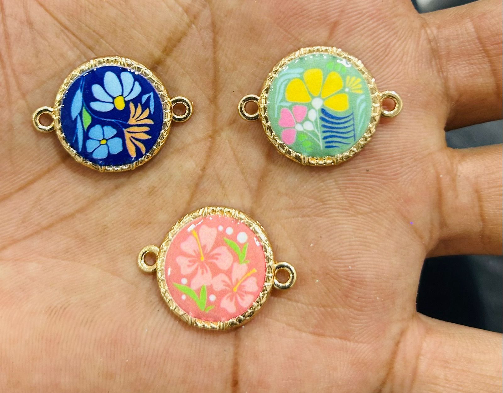 Beautiful Handpainted Stone Pair Colors